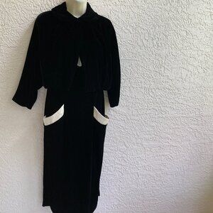 Saks Fifth Ave Velvet Dress & Jacket 60s Vintage Size 8 Occasion Ball  Gown